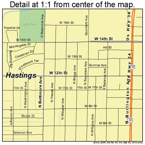 Hastings Nebraska Street Map 3121415