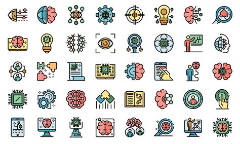 Machine learning icons set vector flat 8562575 Vector Art at Vecteezy