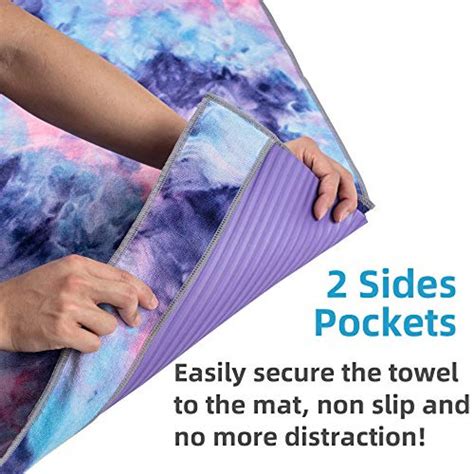 adorence Non Slip Yoga Towel (Upgraded PVC Grippies+Side Pockets ...