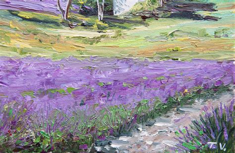 Lavender Field Oil Painting Provence Landscape Original Art | Etsy