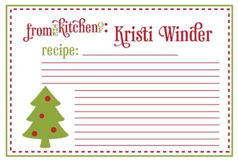 5 Best Printable Christmas Recipe Card Template PDF for Free at Printablee