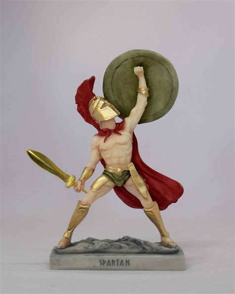 Spartan Warrior holds up the shield - eStatueShop