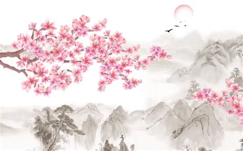 Cherry Blossom Drawing Wallpaper