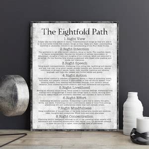 The Eightfold Path Art Buddha Buddhism Buddhist Gift Spiritual Decor ...