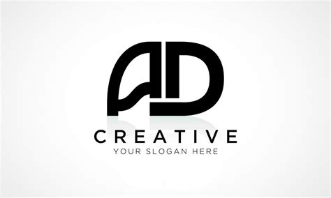 AD Letter Logo Design Vector Template. Alphabet Initial Letter AD Logo ...