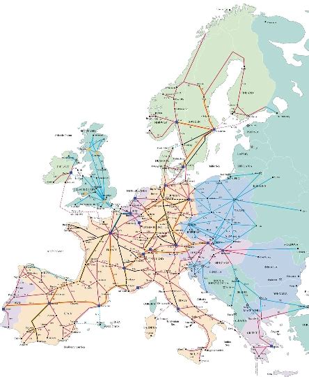 Železnice Európy - mapa, miesto, fotografie