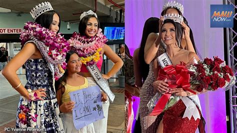 Miss Hawaii USA Savannah Gankiewicz gets at warm homecoming at Kahului Airport - YouTube