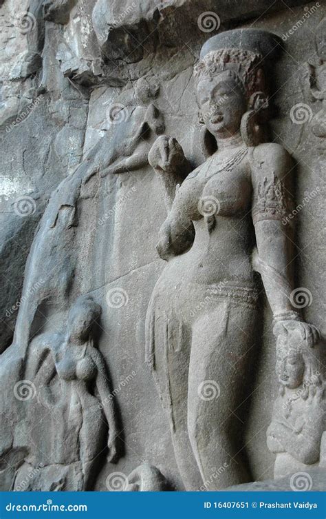 Ellora Caves Sculptures Stock Image - Image: 16407651