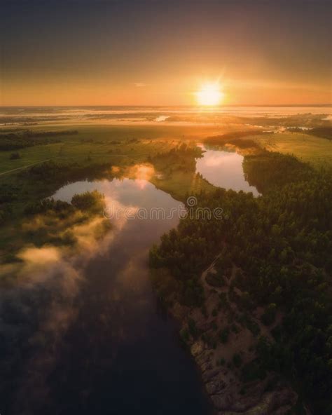 Aerial Drone View of Nature Landscape Stock Photo - Image of forest ...