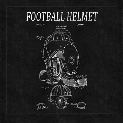 Football Helmet Patent 4 Photograph by Andrew Fare - Fine Art America