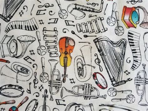 Musical Instruments Fabric Yardage Quilting Fabric Violin | Etsy ...