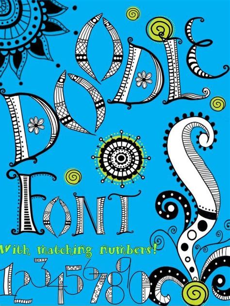 FONTS Doodle Font Commercial and Personal use | Etsy | Doodle fonts, Doodles, Doodle art