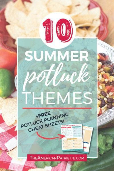 Summer Potluck Theme Ideas + free potluck printables! - The American Patriette