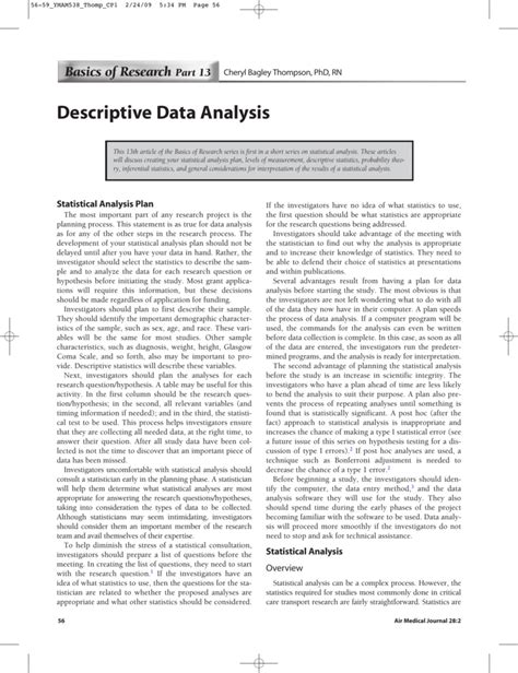 Descriptive Data Analysis