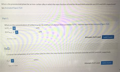 Solved What is the proeutectoid phase for an iron-carbon | Chegg.com