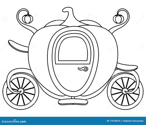 Coloring Pumpkin Cinderella's Carriage Vector Illustration | CartoonDealer.com #77078076