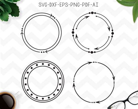 Circle Monogram Frame SVG Circular Monogram Circle Frames - Etsy