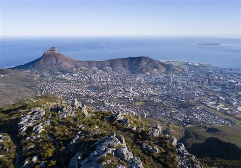 Aerial View Over Table Mountain and Cape Town, South Africa Stock Image ...