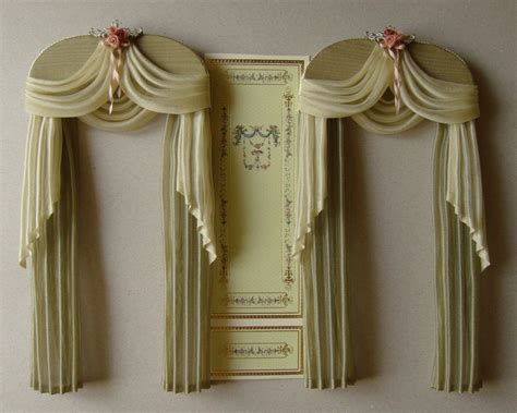 Miniature 1:12 Dollhouse curtains to order | Doll house curtains ...