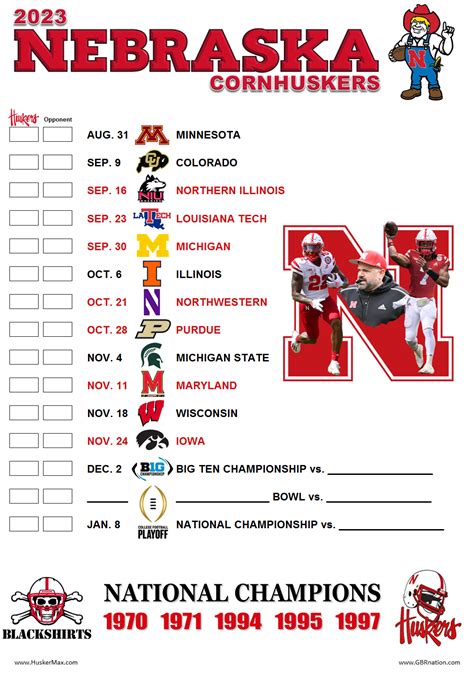 Husker Football Schedule 2024 Printable - Babb Mariam