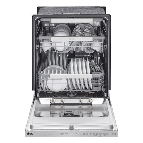 LG 24-in Top Control Smart Built-In Dishwasher With Third Rack (Printproof Stainless Steel), 44 ...