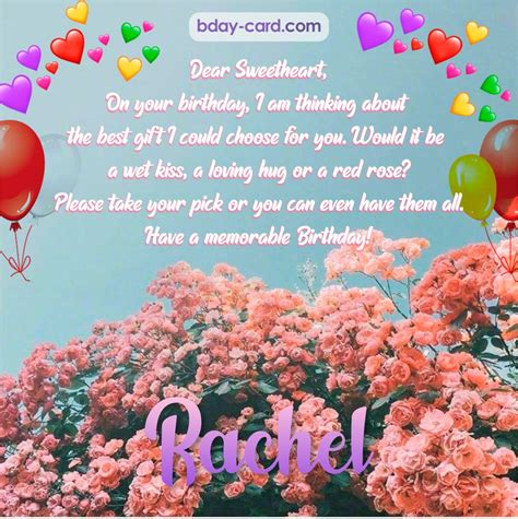 Birthday images for Rachel 💐 — Free happy bday pictures and photos | BDay-card.com