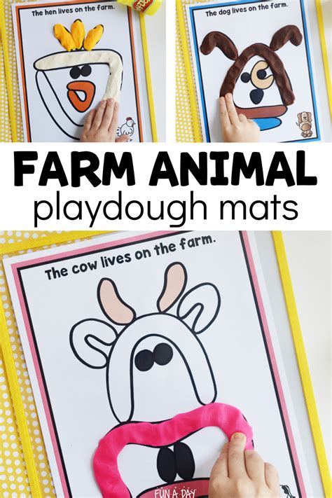 Farm Animal Playdough Mats Free Printable - Fun-A-Day!