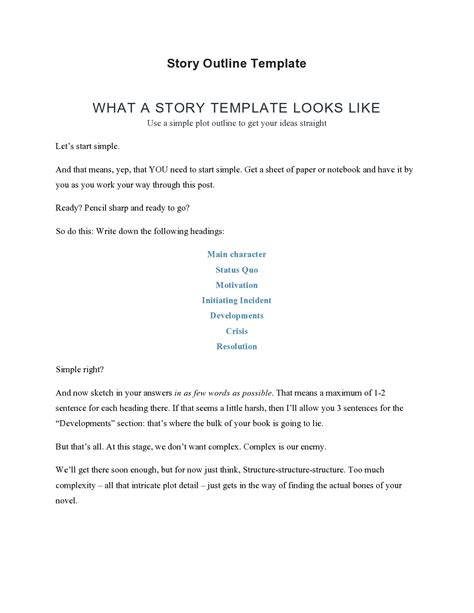 46 Best Story Outline Templates (Novel, Book & Plot) ᐅ TemplateLab