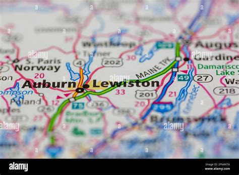 Lewiston Maine USA shown on a Geography map or road map Stock Photo - Alamy