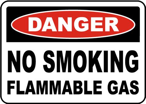 Danger No Smoking Flammable Gas Sign J1630 - by SafetySign.com