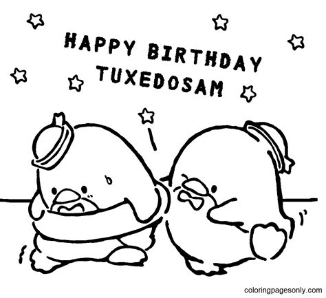 Tuxedo Sam Sanrio Coloring Page