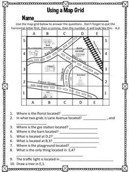 Map Grid Lesson Freebie | Map skills worksheets, Social studies maps ...