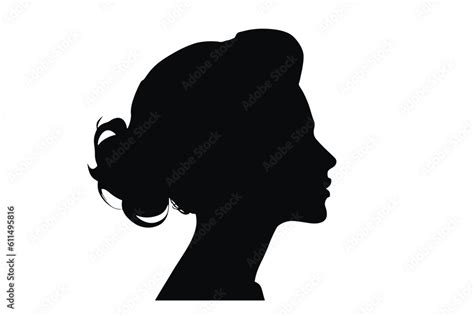 Side view of woman Face Silhouette with Stylish Hairstyle Stock Vector | Adobe Stock