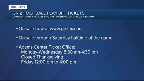 Griz football playoff tickets go on sale