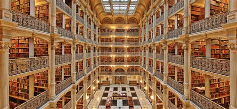 George Peabody Library, Johns Hopkins University. Baltimore, Maryland ...