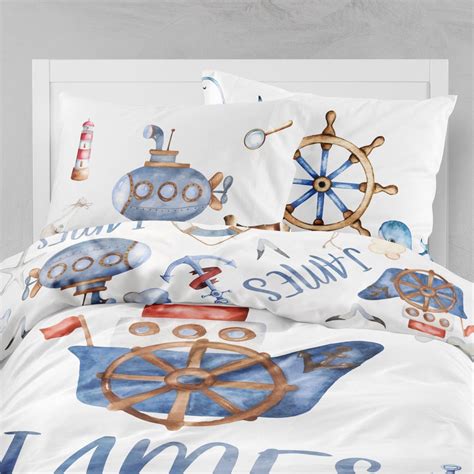 Nautical Room, Nautical Boys Bedding, Twin Duvet Covers, Toddler ...