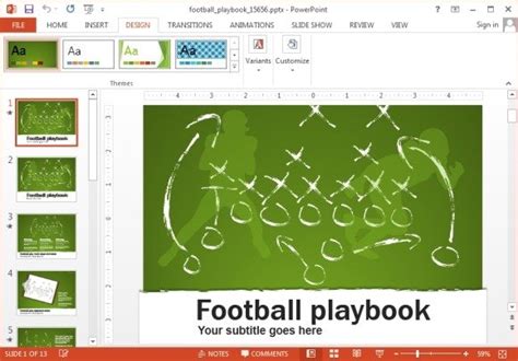 Animated Football Playbook PowerPoint Template