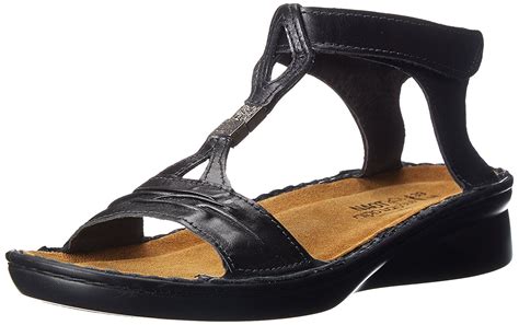 Naot Footwear Women's Cymbal Black Madras Leather Sandal ** For more ...