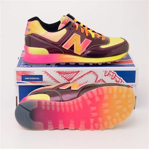 New Balance Women's Rainbow 574 Classics Running Shoes Purple WL574BOW