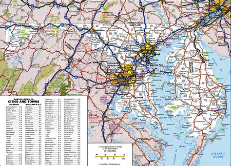 Large detailed map of Maryland with cities and towns