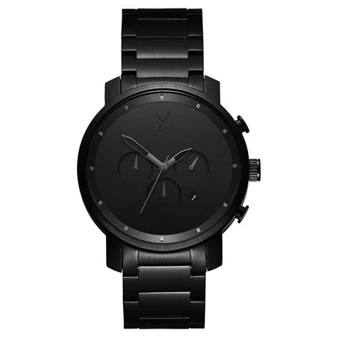 Mvmt Chrono Brushed Stainless Steel Watch in Black for Men | Lyst