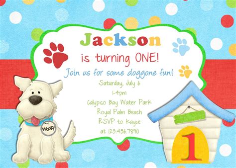 Puppy Dog Boy Birthday Invitation Printable Custom Invite. $16.00, via Etsy. | Dog birthday ...