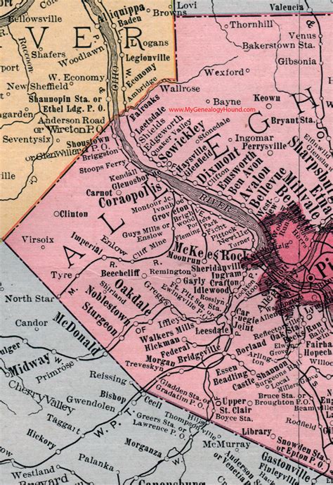 Allegheny County, Pennsylvania 1911 Map by Rand McNally, Pittsburg, PA