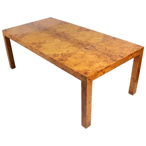 Clean Lined Burl Wood Dining Table by Milo Baughman | Burled wood table, Dining table, Modern ...