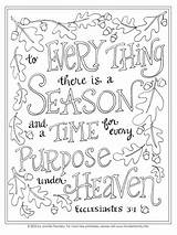 To Everything A Season Coloring Page Bible Verse Adult  sketch template