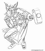 23  Thor Hammer Coloring Page LeeanneFreyja sketch template