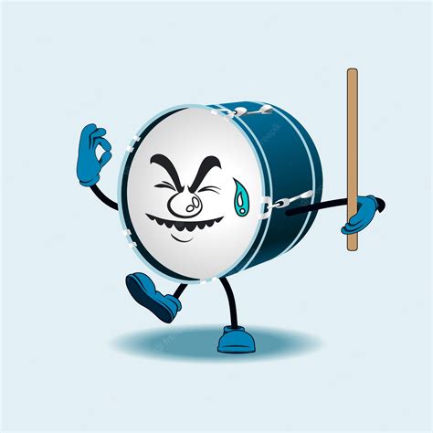 Premium Vector | Drum cartoon character with facial expression