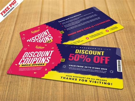 Free Discount Coupon Template PSD – Download PSD