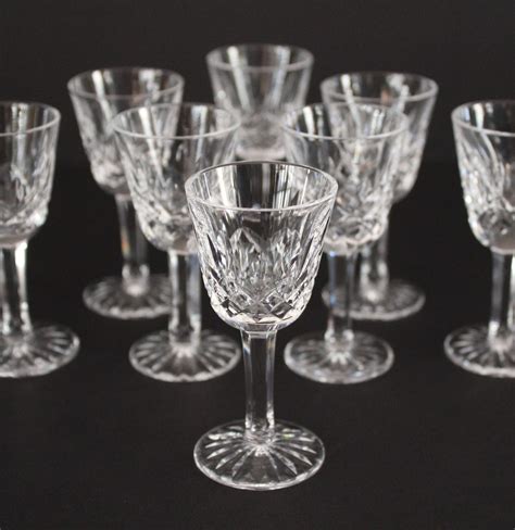 Eight Waterford Crystal "Lismore" Cordial Liqueur Glasses : EBTH