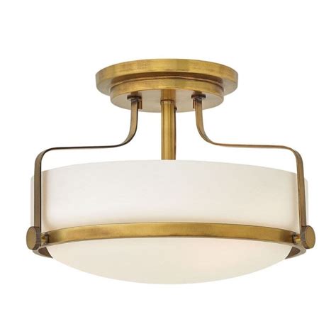 Small Semi-Flush Ceiling Light Heritage Brass | Lighting and Lights UK